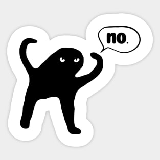 Black-Cat-Says-No Sticker